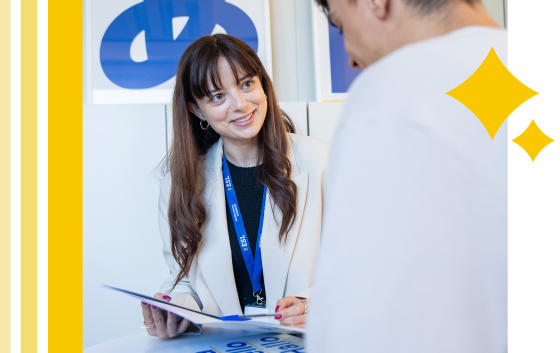 sales agent helping a customer